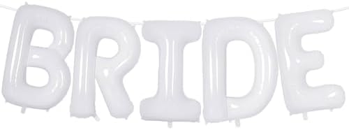 40 Inch White BRIDE Foil Balloons Decor Set