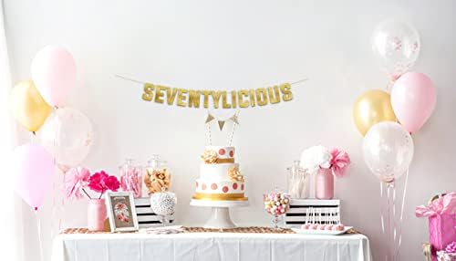 Seventylicious Gold Glitter Birthday Banner