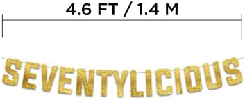 Seventylicious Gold Glitter Birthday Banner