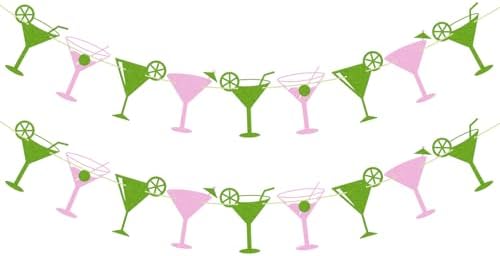 2Pcs Martini Cup Decorations Banners for Parties