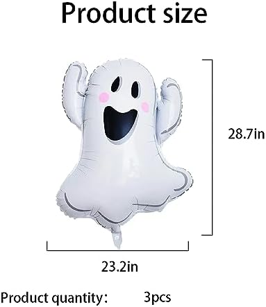 White Ghost Foil Balloons Halloween Party Decorations 3pcs Set