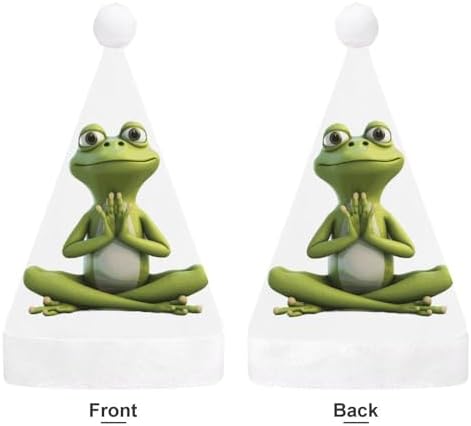 Funny Frog Yoga Santa Hat Christmas Party Headwear