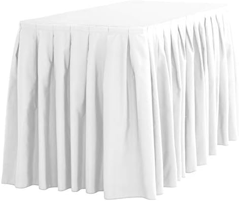 LTC Linens 21 ft White Table Skirt Wedding Banquet Table Cover