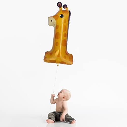 Giraffe 1st Birthday Balloons 40 Inch Large Number 1 Decorations