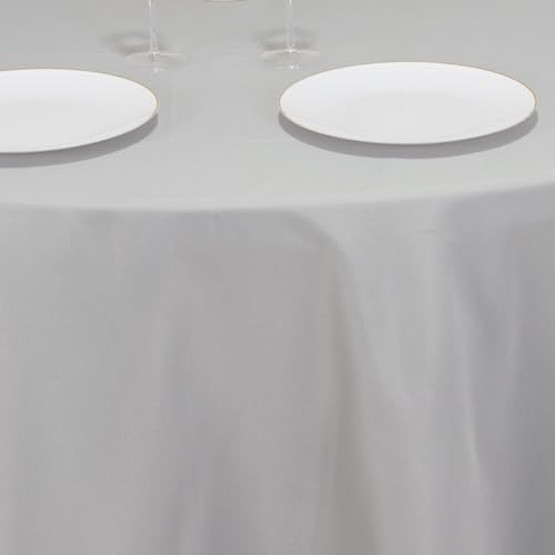 Balsa Circle 120 Inch Silver Round Tablecloth