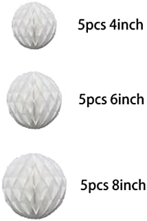 15pcs White Honeycomb Ball Decorations for Parties and Weddings