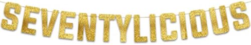 Seventylicious Gold Glitter Birthday Banner