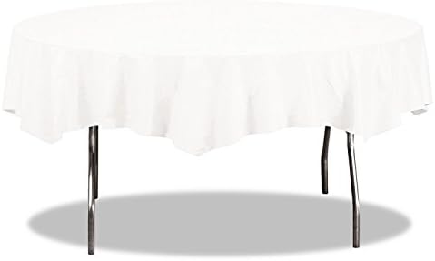 White Tissue Poly 82 Inch Round Table Cover