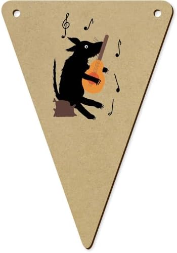 5 x 140mm Dog with A Guitar Wooden Bunting Flags BN00088751