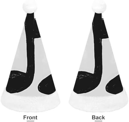 Santa Hat Black And White Music Note Christmas Headwear