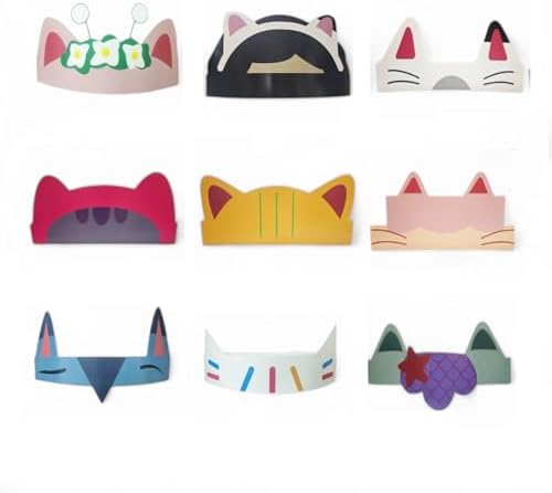 18 Cat Dollhouse Friends Paper Crown Headbands