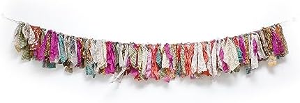 Desi Favors Indian Fabric Christmas Garland Bunting 65 FT