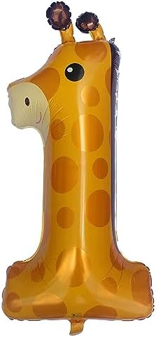 Giraffe 1st Birthday Balloons 40 Inch Large Number 1 Decorations