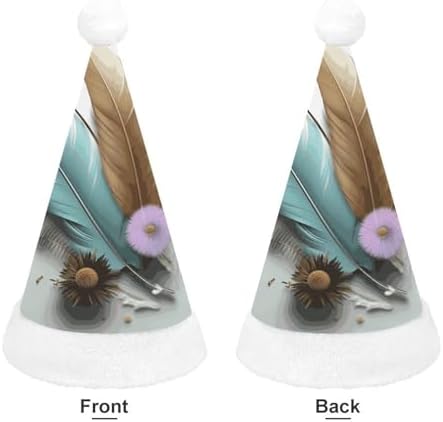 Santa Hat Feather Flower Christmas Party Headwear