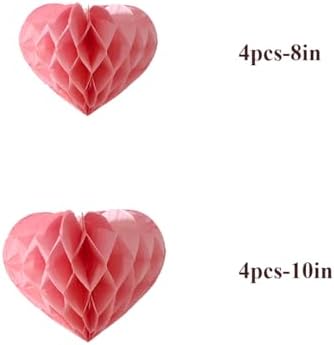 Heart Shaped Honeycomb Balls Party Decorations Set