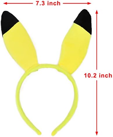 HODRME Yellow Cartoon Ears Headband for Halloween Christmas Party Cosplay Costume
