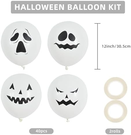 BEISHIDA 60Pcs Halloween Balloons 12 Inches Latex Party Decorations