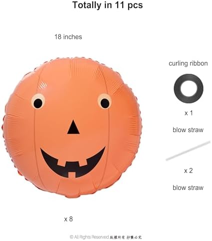 Cheerland 8pc Pumpkin Foil Balloons Halloween Decor