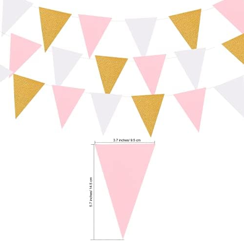 MerryNine Triangle Flag Bunting Banner 3 Pack 30 Feet