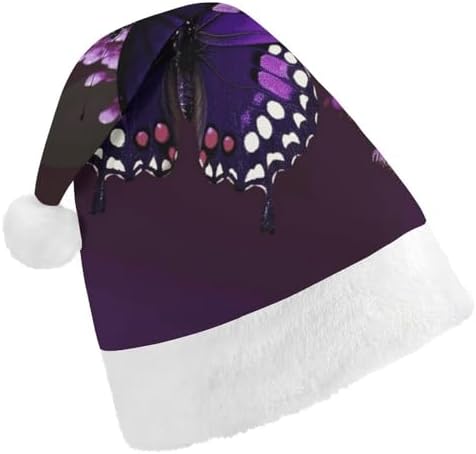 Purple Plum Butterfly Santa Hat Christmas Party Headwear