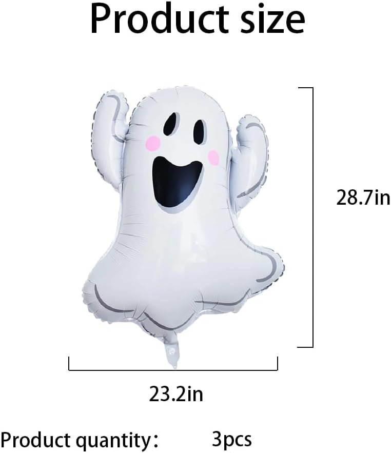 White Ghost Foil Balloons Halloween Party Decorations 3pcs Set