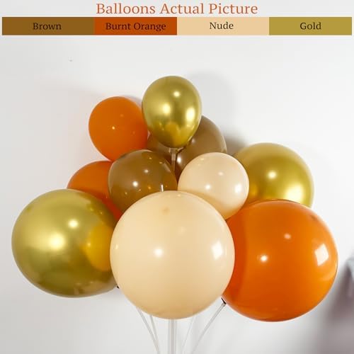 145pcs Fall Balloon Arch Kit with Burnt Orange and Gold Balloons