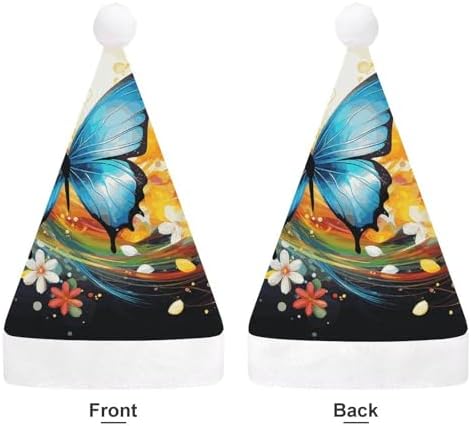 Colorful Santa Hat with Butterfly Christmas Headwear
