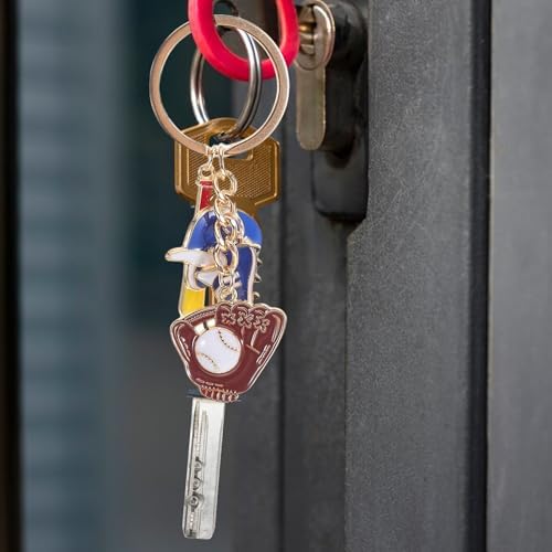 LOGOFUN Mini Baseball Bat Keychain for Sports Fans