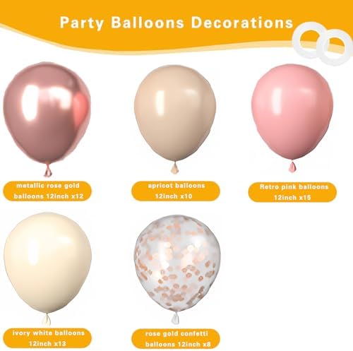 XIHAOYOO Blush Pink Balloons 60 Pcs 12 Inch Set