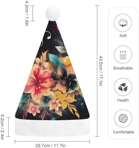 Colorful Flowers Santa Hat Christmas Party Headwear