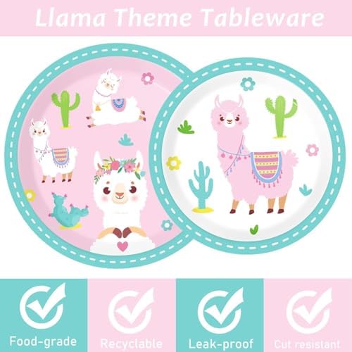 ZOIIWA Llama Birthday Party Pack for 24 Guests