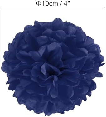 PATIKIL 4 Navy Blue Tissue Pom Poms Flowers 20 Pack