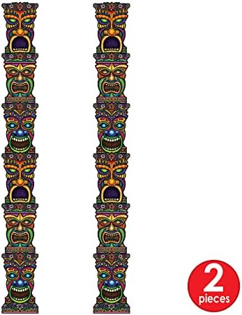 Beistle Tiki Totem Pole Party Decor Set of 2