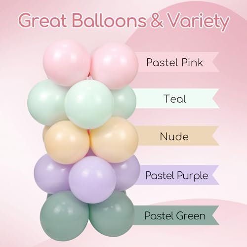 157pcs Pastel Pink Purple Balloon Arch Kit Decorations