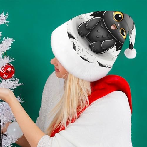 Santa Hat Cute Bat Christmas Hat for Adults