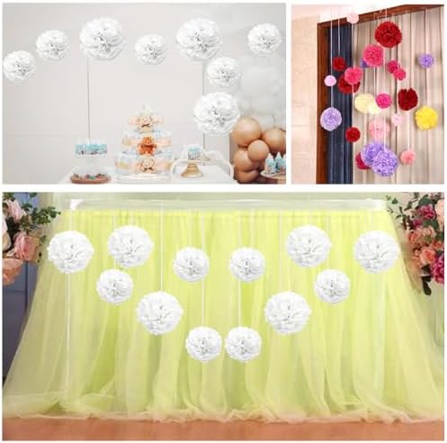 Ruidee 12 Pieces Tissue Pompoms 10in and 12in Hanging Decorations
