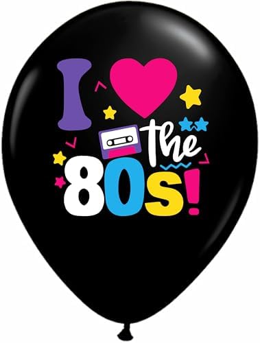 Wstewoo 80s Retro Neon Balloons 40 Pack