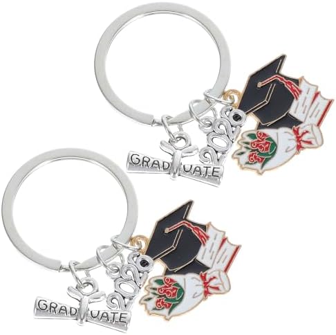 LUOZZY Graduation Keychain Class of 2026 Grad Cap Book Charm