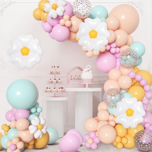 Ouddy Party 168Pcs Daisy Balloon Garland Kit