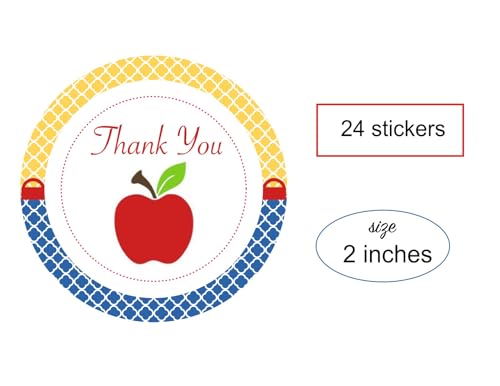 Snow White Apple Thank You Stickers 24 Pcs