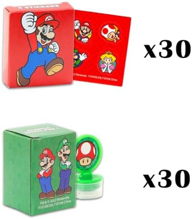 Super Mario Party Favors Bulk Set with 60 Pieces