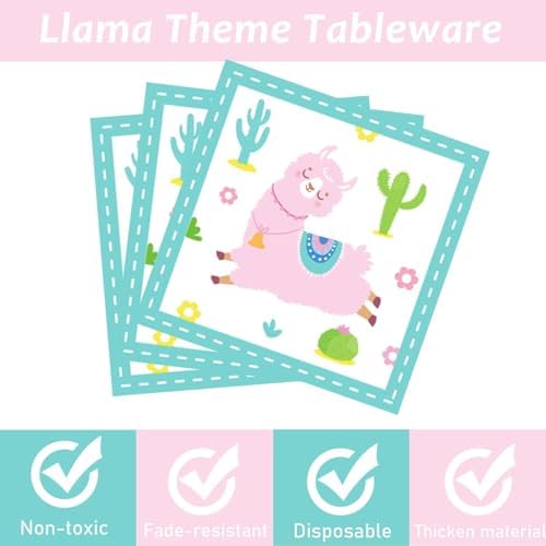 ZOIIWA Llama Birthday Party Pack for 24 Guests