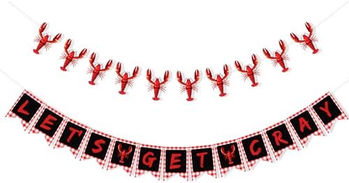 Lets Get Cray Banner for Crawfish Party Decorations