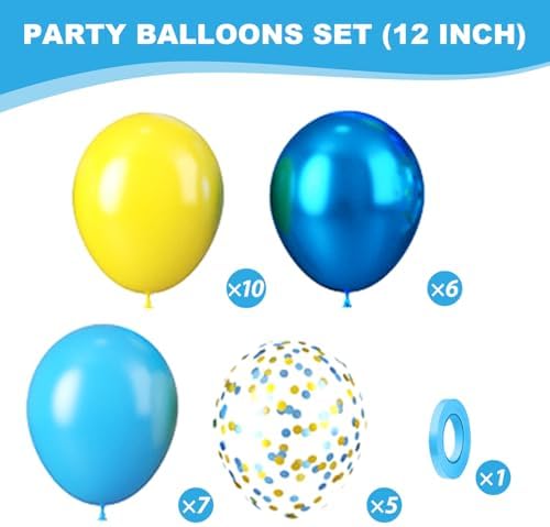 12 Inch Blue Yellow Balloons Party Decorations