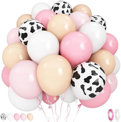 12 Inch Pastel Pink Cow Print Latex Balloons Pack of 50