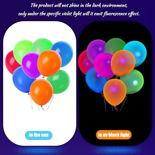 120 Pcs UV Neon Balloons for Party Decorations