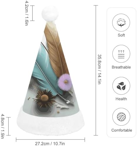 Santa Hat Feather Flower Christmas Party Headwear