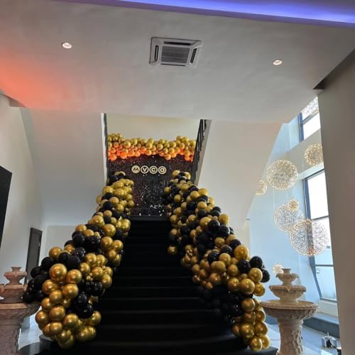 KBZVNAF Black and Gold Latex Balloons 60 Pack