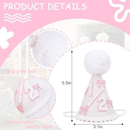 WAOUH Half Birthday Baby Hat - Glitter Crown for 6 Month Celebration