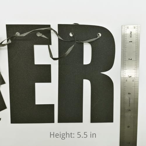 16th Birthday Party Banner for Boys Black Glitter Pre-Strung